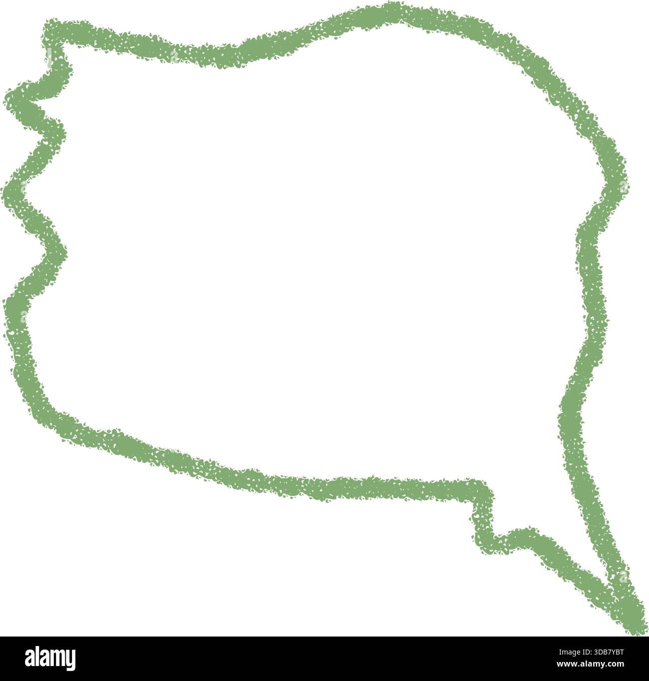 Wavy Chalk Outline Speech Bubble Icon Stock Vector