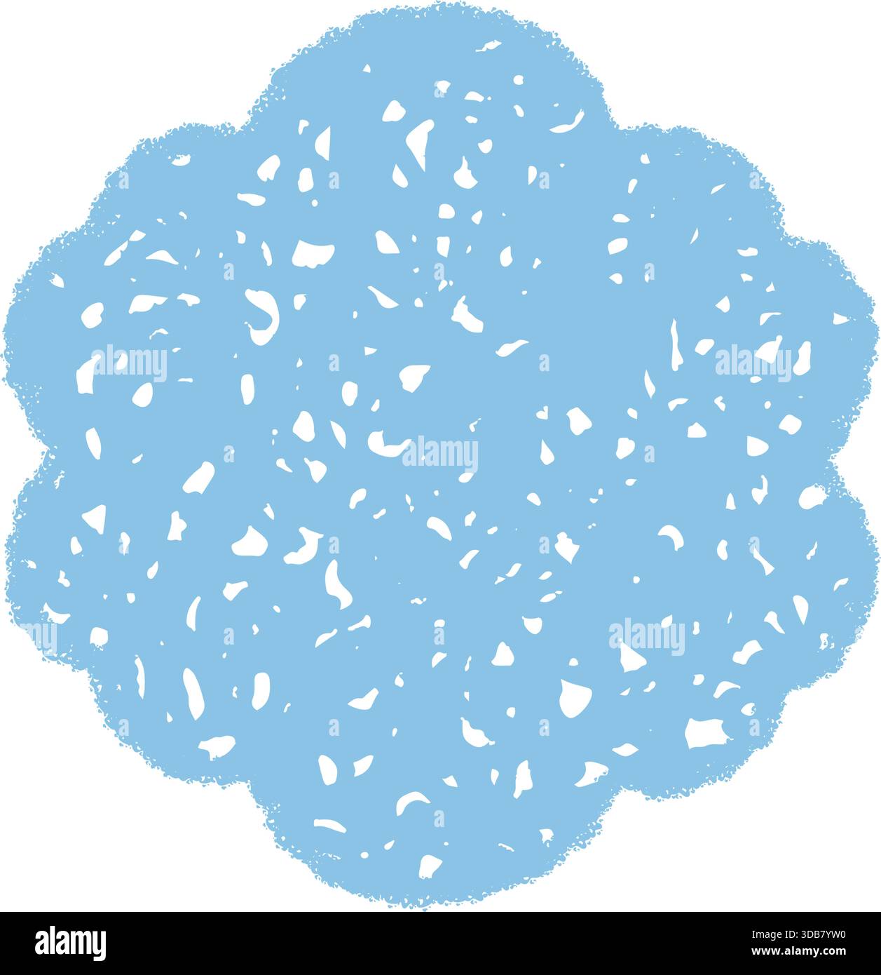Groovy Retro Scallop Crayon Hatched Shape Stock Vector