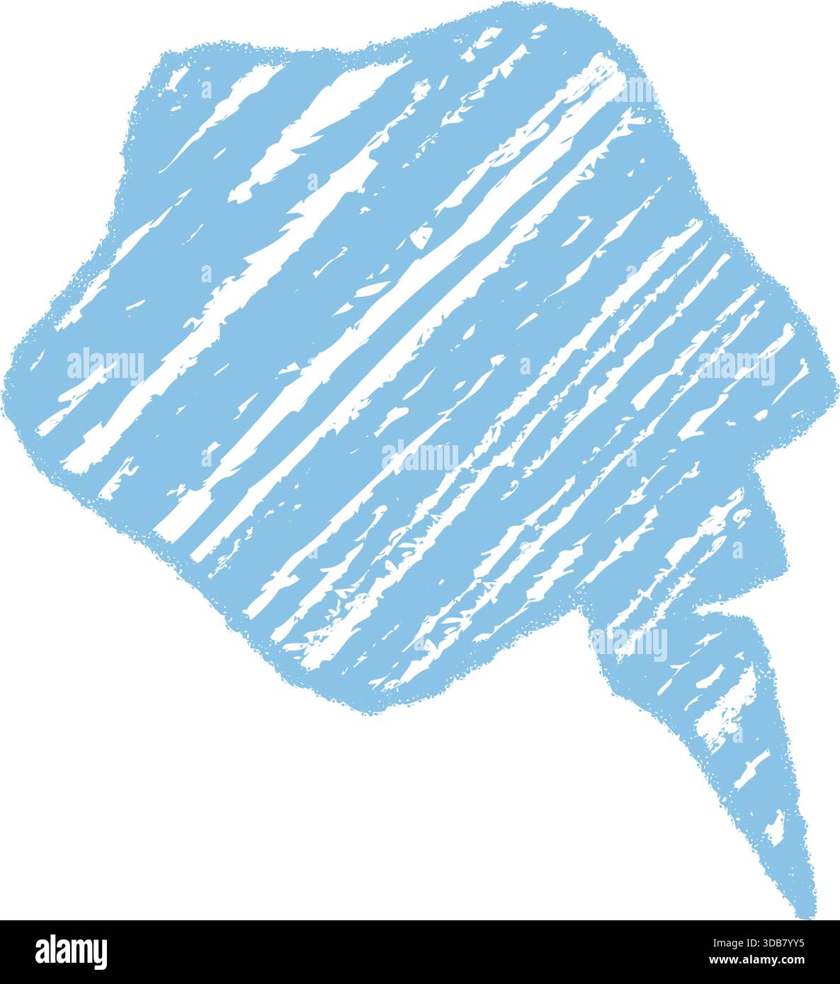 Blue Chalk Squiggle Handdrawn Speech Bubble Stock Vector