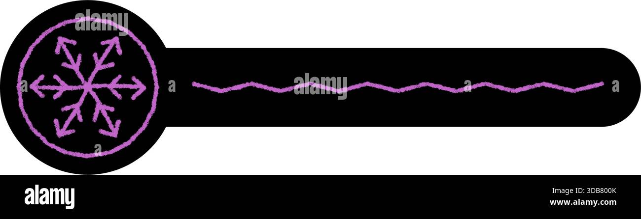 Flat Snowflake Sticker Seal In Purple Stock Vector