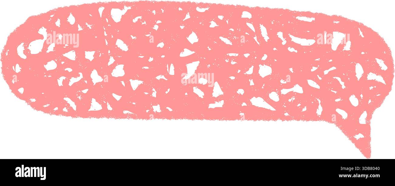Pink Crayon Scribble Chat Balloon Stock Vector