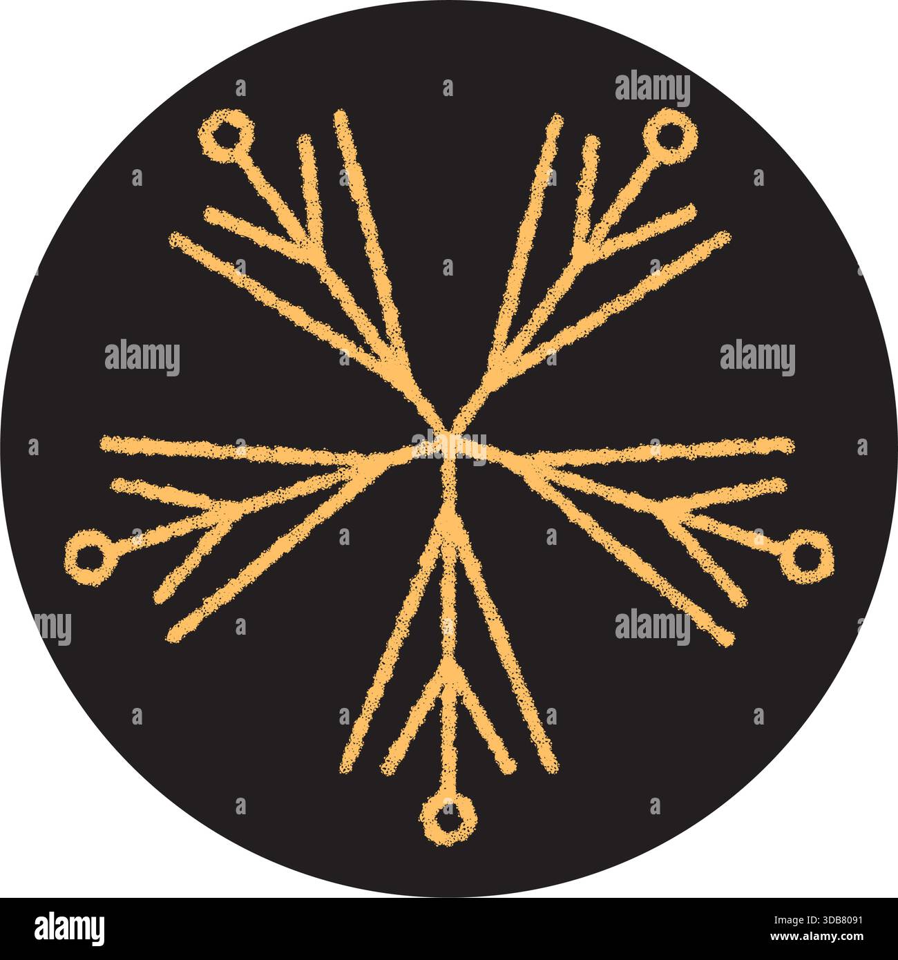 Chalk Snow Flake Label For Lid Stock Vector