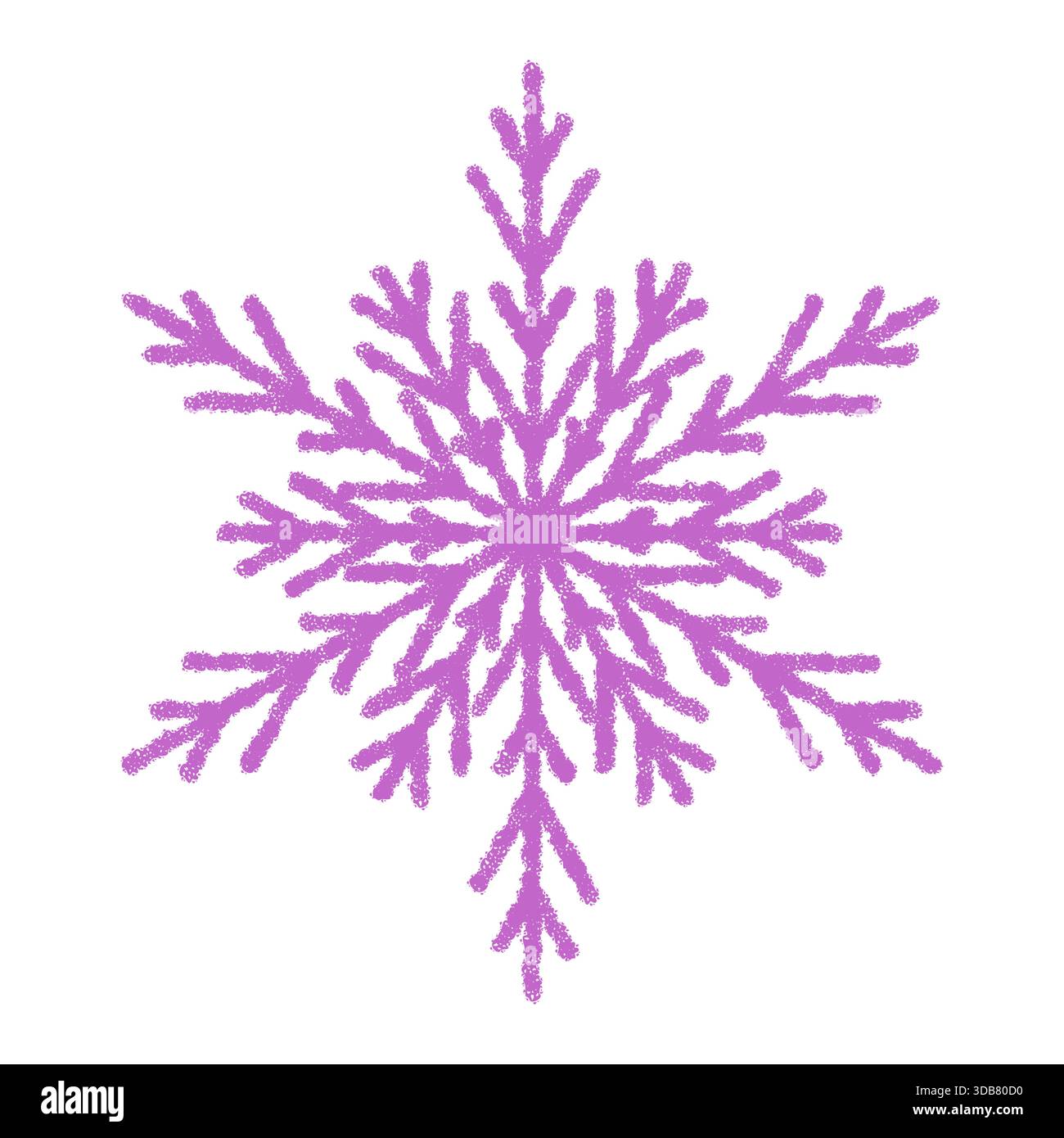 Purple Chalk Snowflake Crystal Symbol Stock Vector