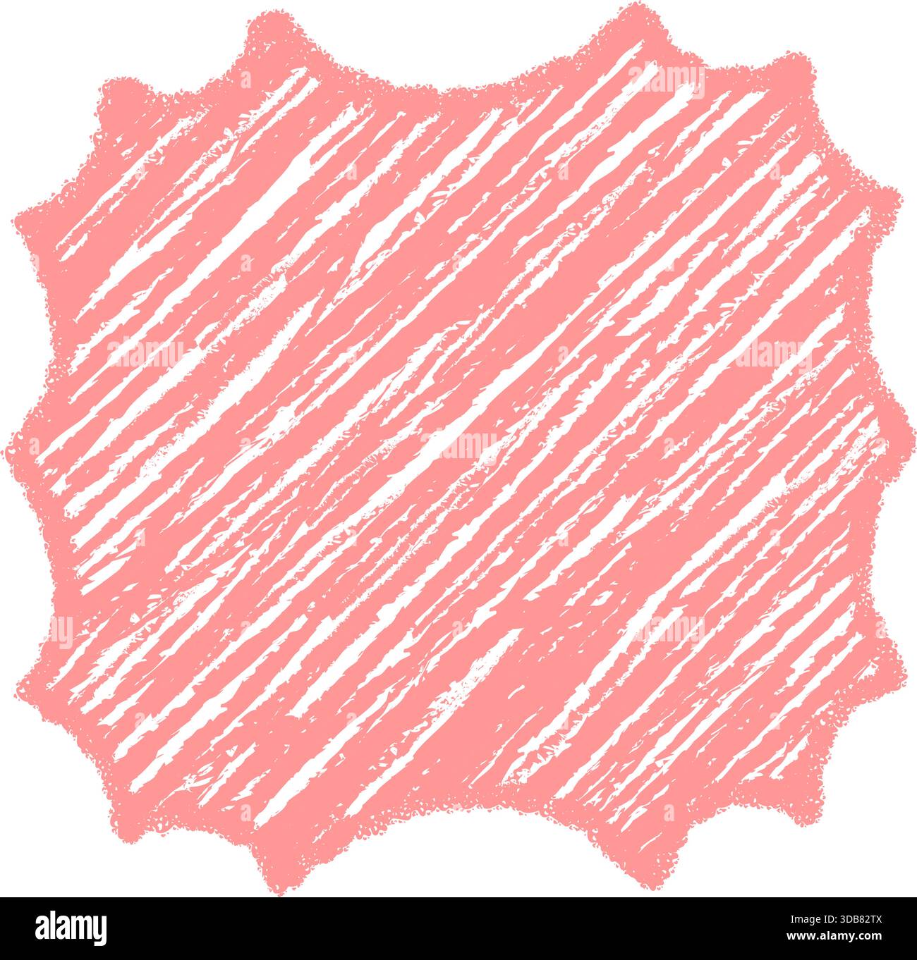 Groovy Pink Crayon Wavy Border Frame Stock Vector