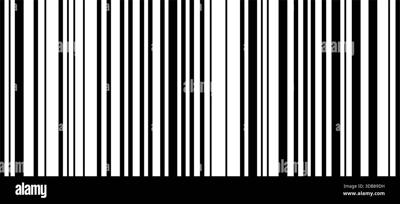 Barcode sticker template isolated on white background. Bar code mockup. Visual data digital representation with product or event information. Vector Stock Vector