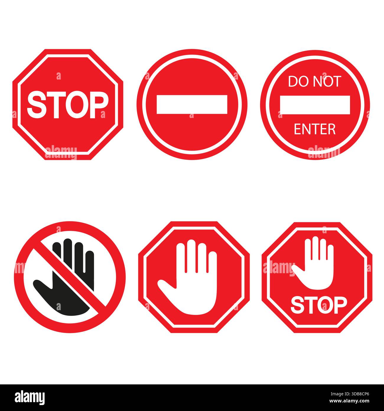 Red road signs Stock Vector Images - Alamy