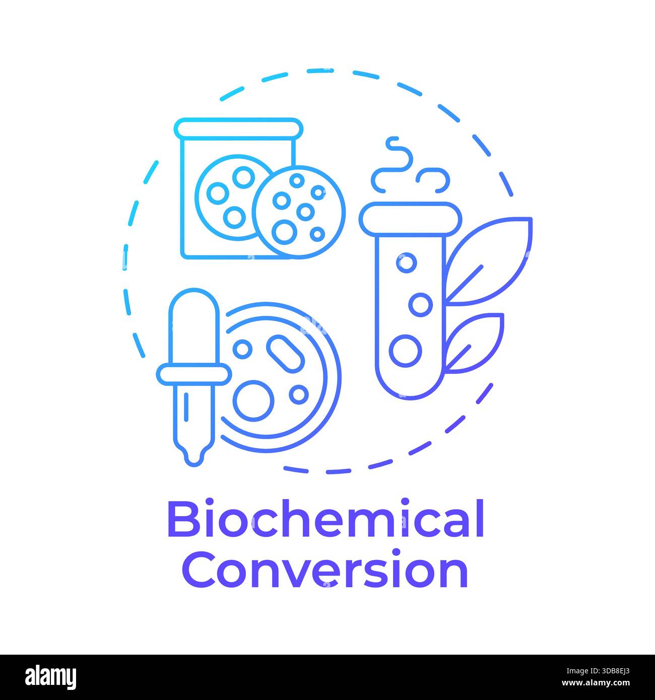 Biochemical conversion blue gradient concept icon Stock Vector