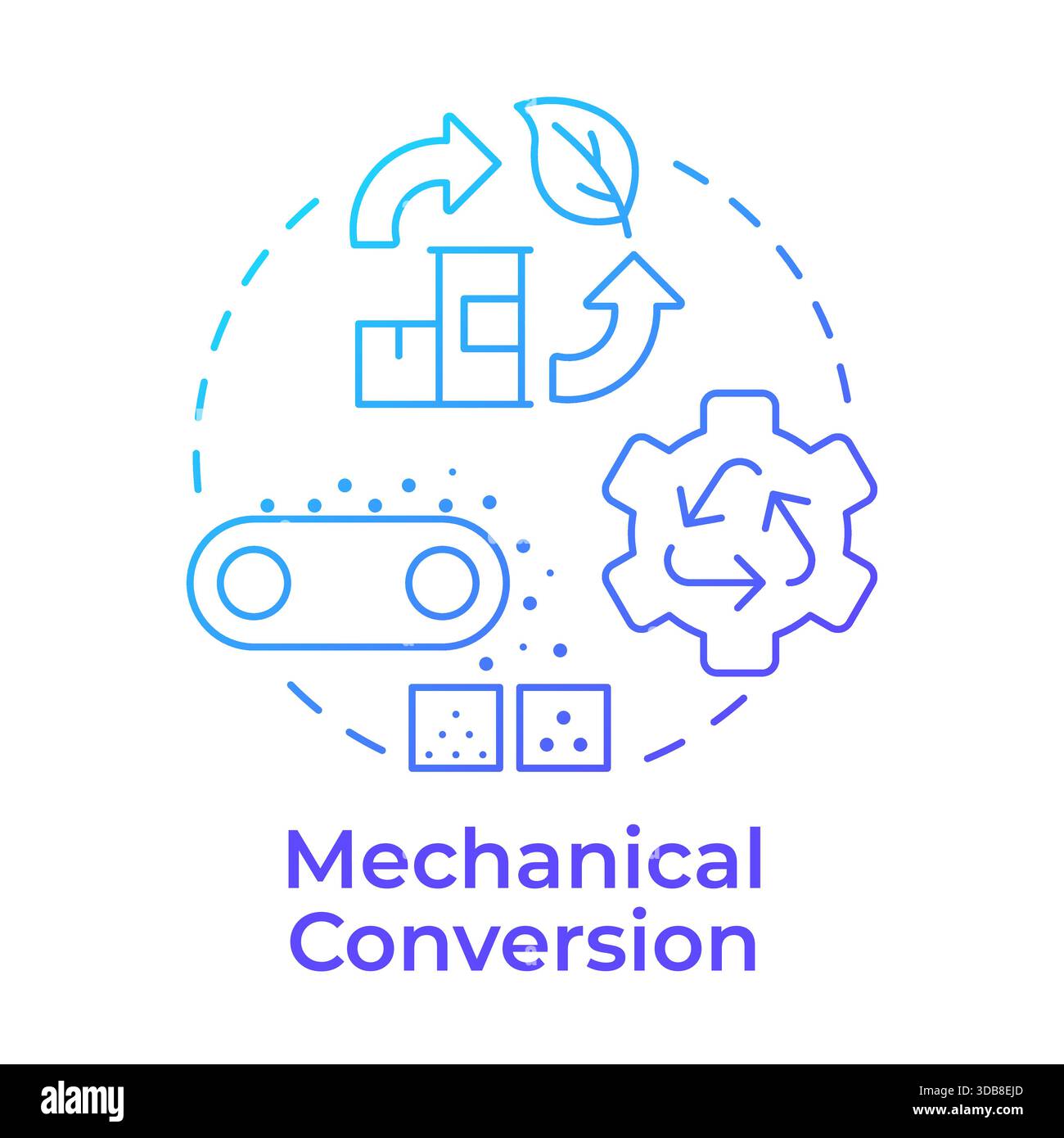 Mechanical conversion blue gradient concept icon Stock Vector