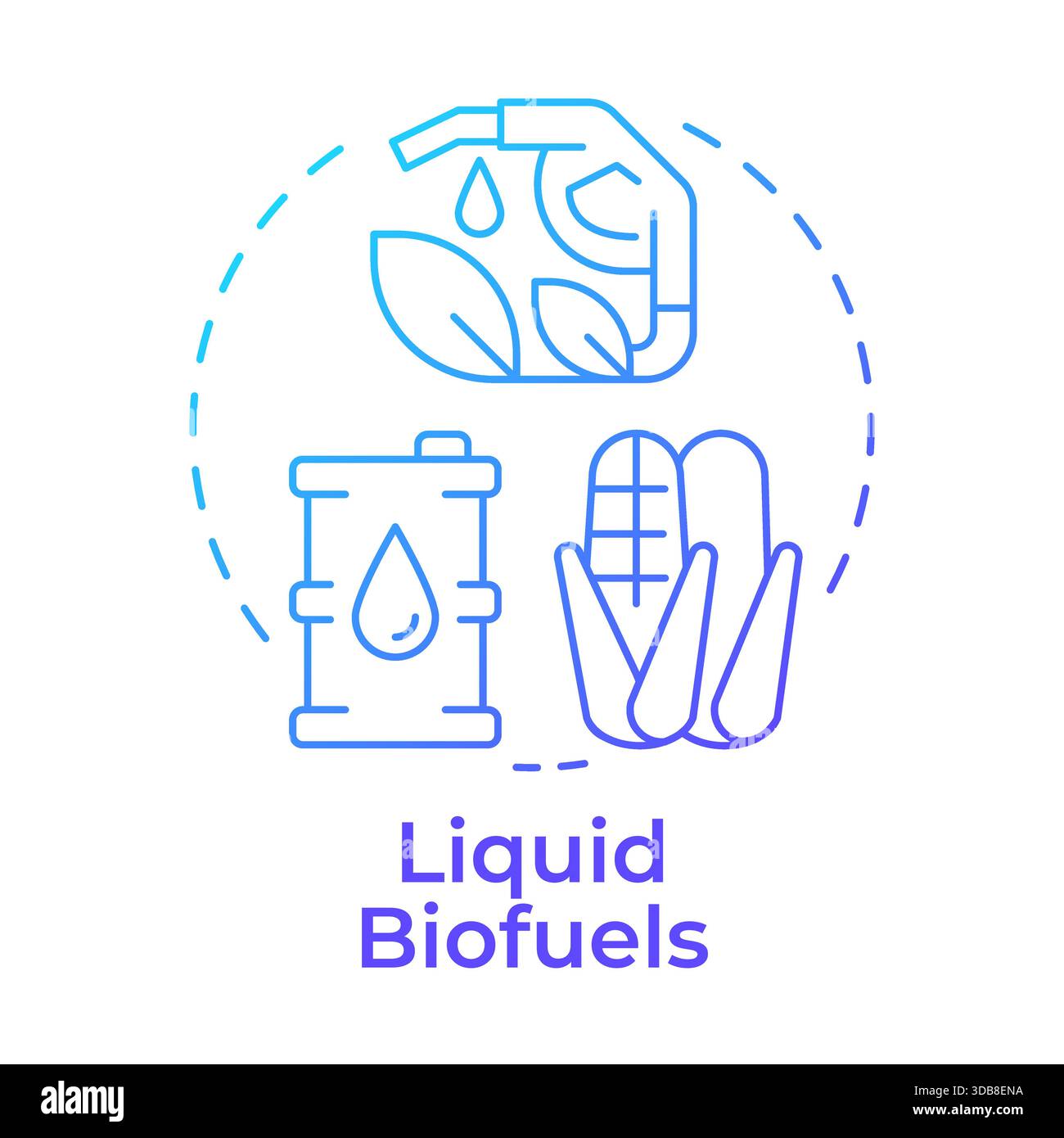 Liquid biofuels blue gradient concept icon Stock Vector
