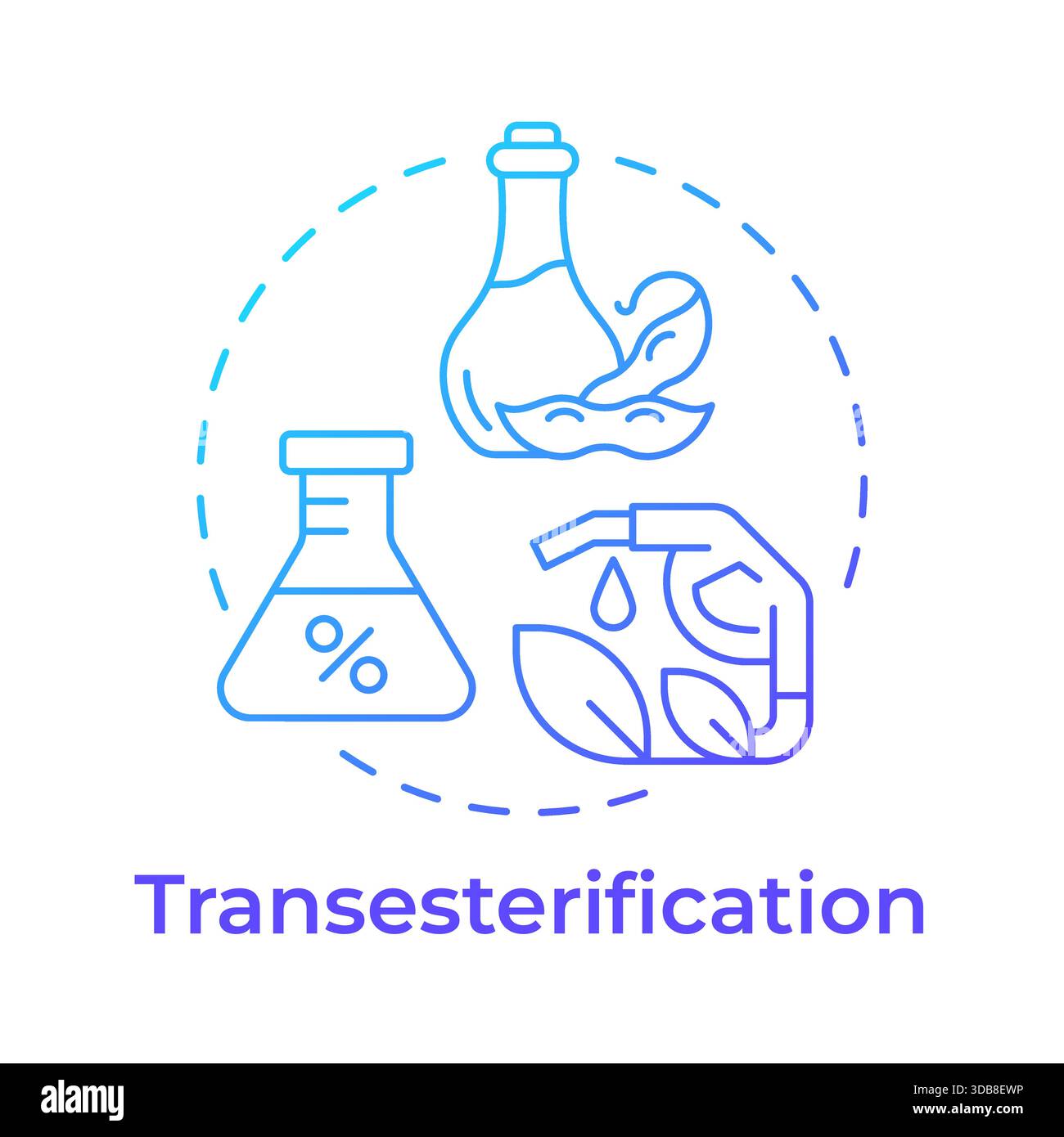 Transesterification blue gradient concept icon Stock Vector