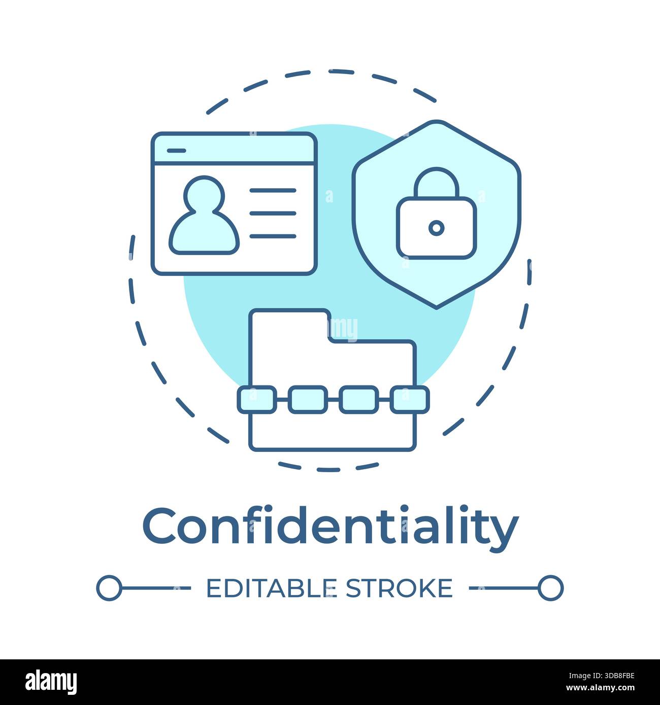 Confidentiality soft blue concept icon Stock Vector