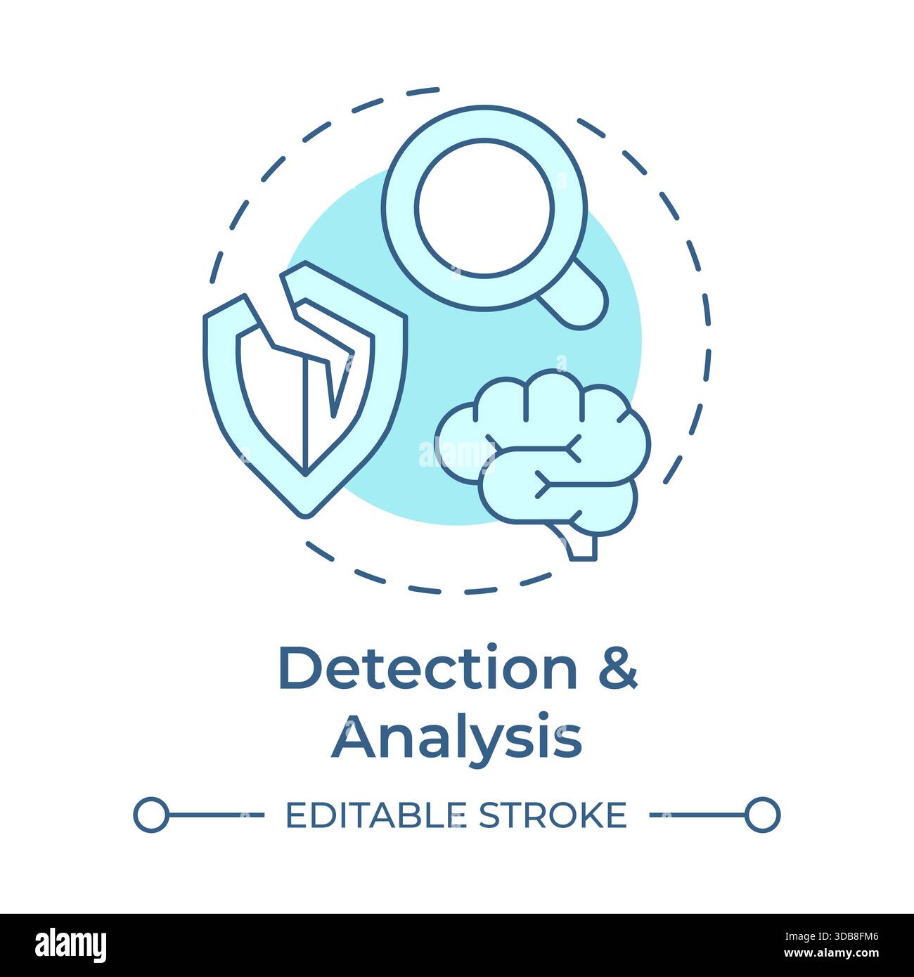 Detection and analysis soft blue concept icon Stock Vector