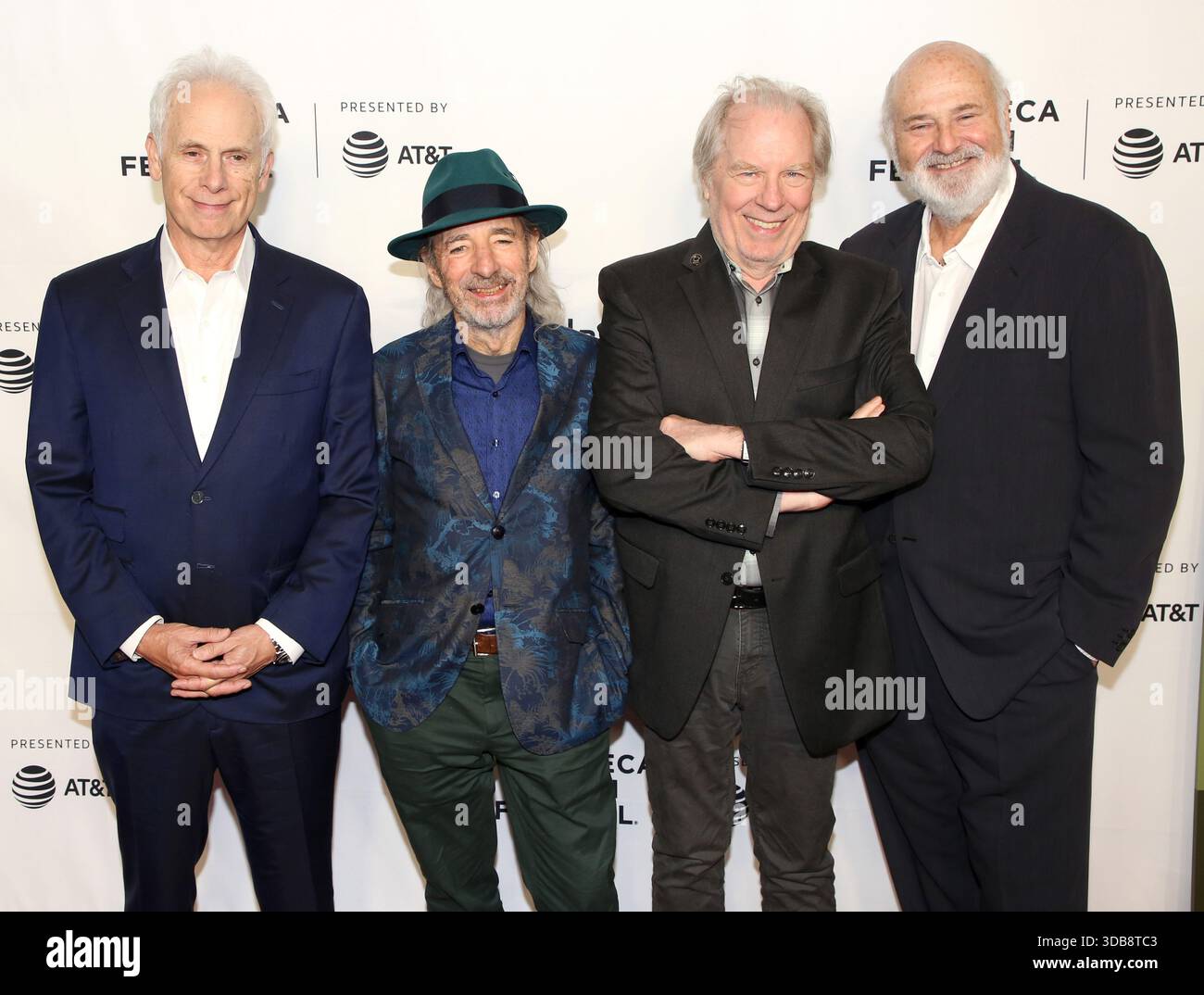 FILE: New York City, USA. 14th Dec, 2025. Actor and director Rob Reiner, 78, and his wife of 36 years Michele Singer Reiner, 68 were found stabbed to death at their home Brentwood, California home on December 14, 2025.-------------------------------------------------- Christopher Guest, Harry Shearer, Michael McKean & Rob Reiner attending the 2019 Tribeca Film Festival 'This is Spinal Tap' 35th Anniversary held at the Beacon Theatre on April 27, 2019 in New York City, NY © Steven Bergman/AFF-USA.COM Credit: AFF/Alamy Live News Stock Photo