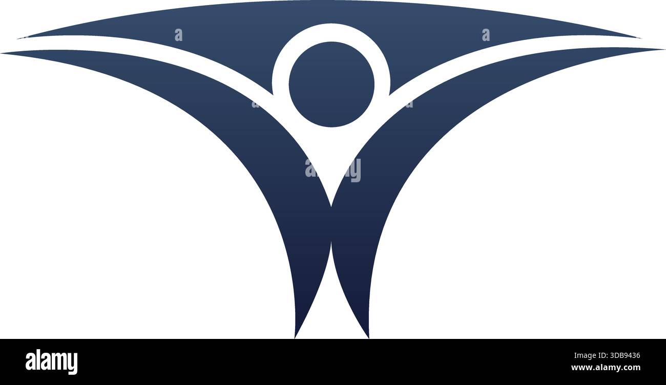 Abstract Human Victory Wings Shape Vector Logo Design Stock Vector