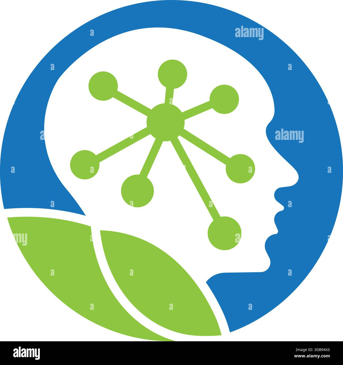 Brain Network Connection Intelligence Logo Design Vector Stock Vector