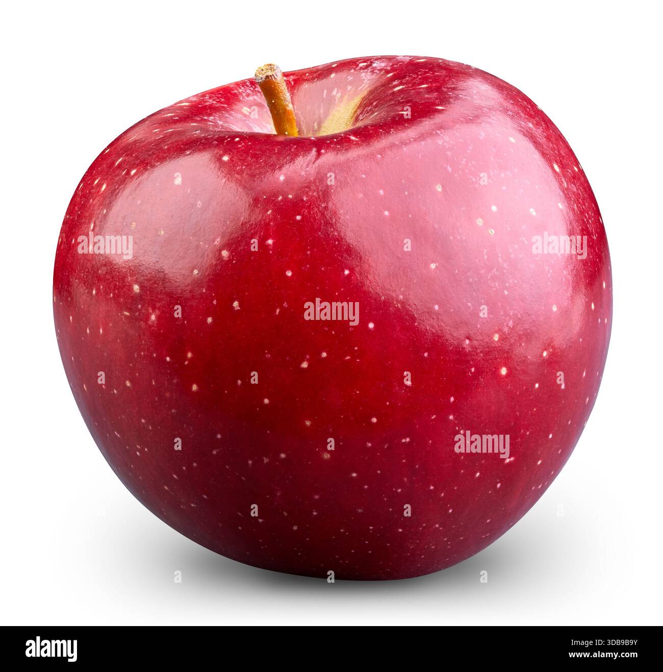 Red apple fruit. Apple isolated on white background. Apple clipping path. Stock Photo