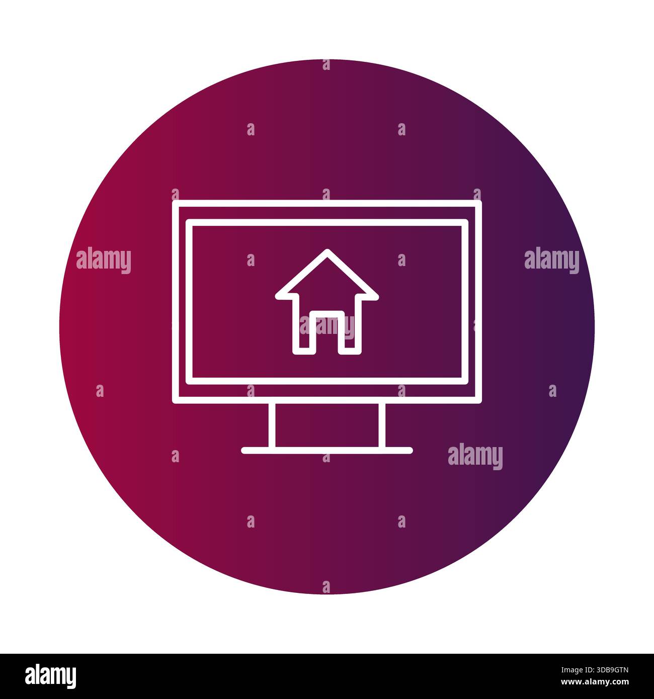 Monitor display icon. Homepage screen symbol. House outline Vector ...