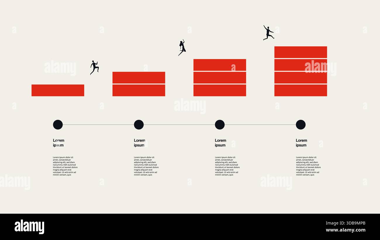 Progress Timeline Design Business Timeline Infographic Template with Progress Bars and Jumping ...