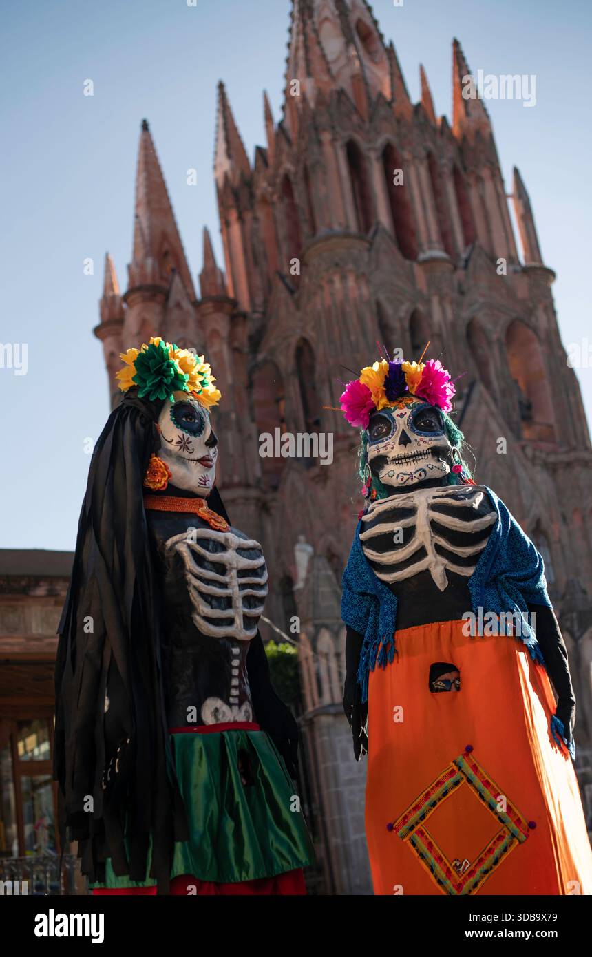 large calavera and catrinas in mexico for day of the dead Stock Photo