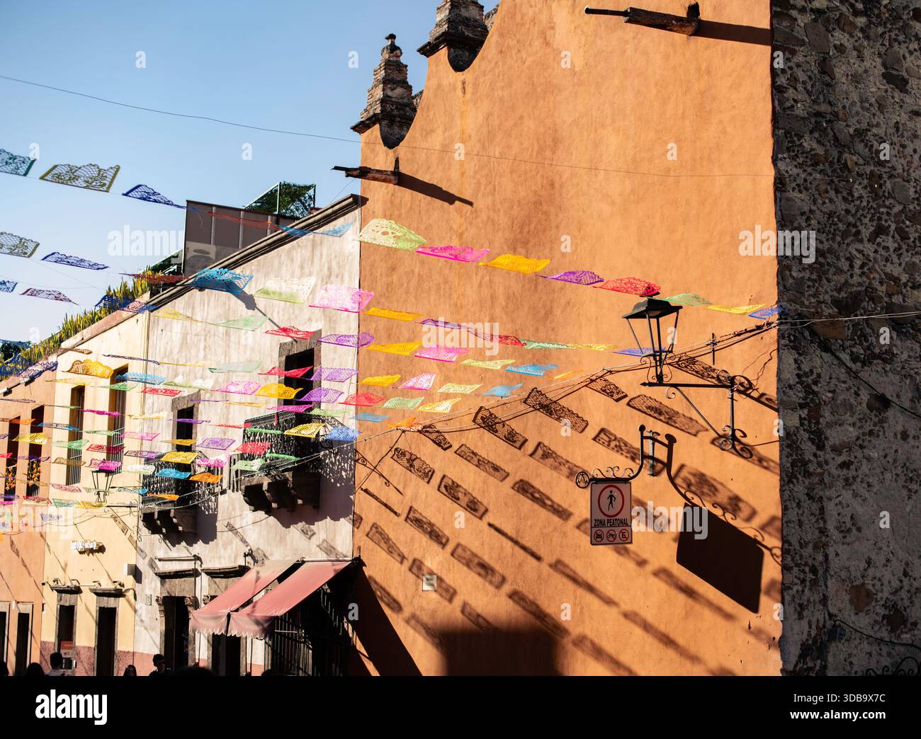 historic buildings decorated for day of the dead in mexico Stock Photo