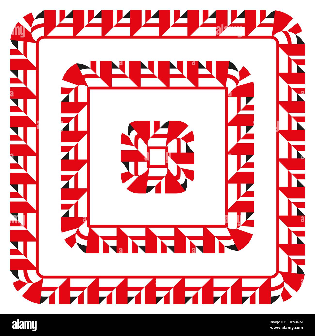 Square Inner Design Red square frame. Abstract decorative border. Repeating element Vector ...