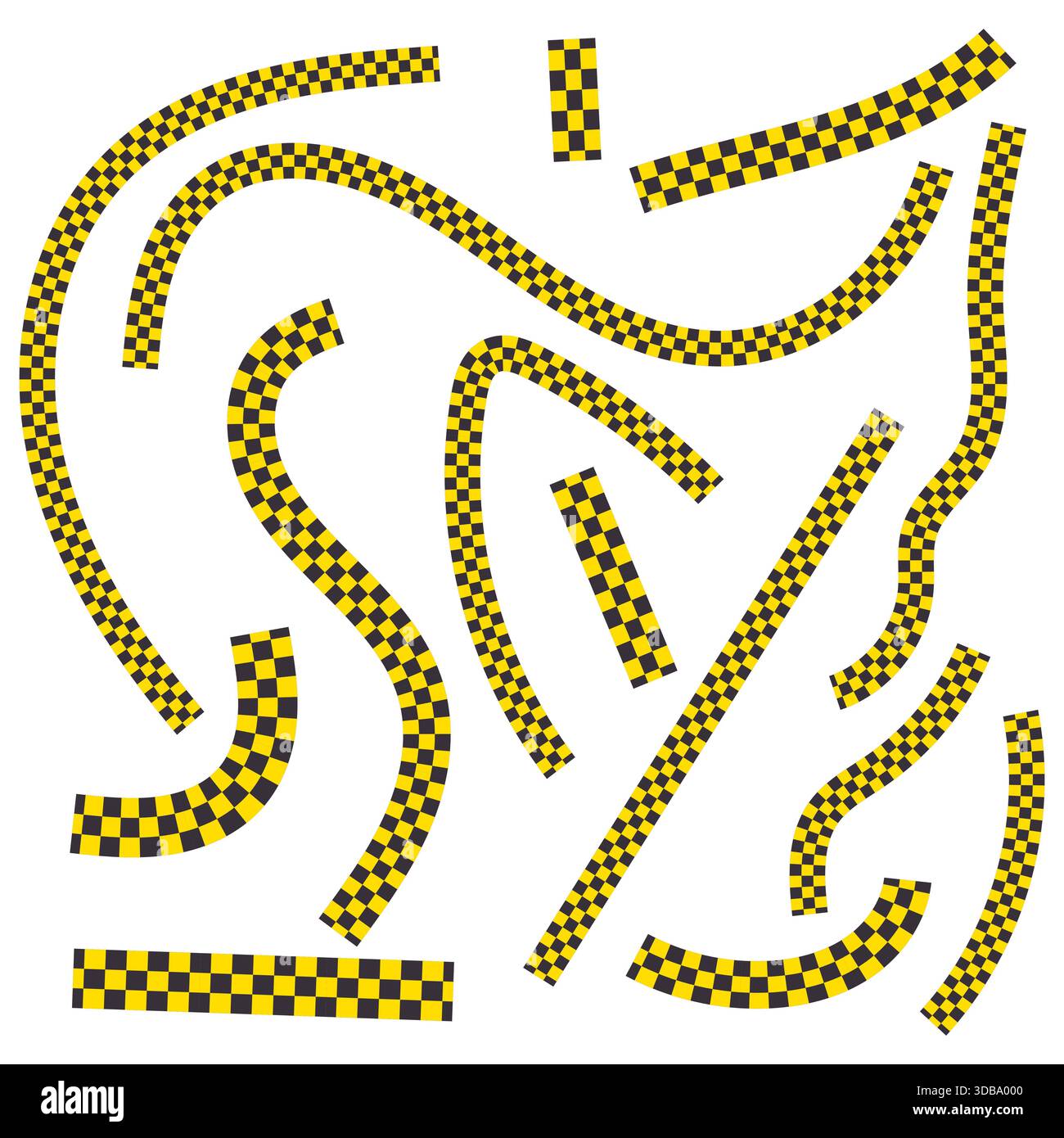 Curvy dynamic lines. Geometric dotted pattern. Abstract path illustration. Vector maze element. EPS 10. Stock Vector