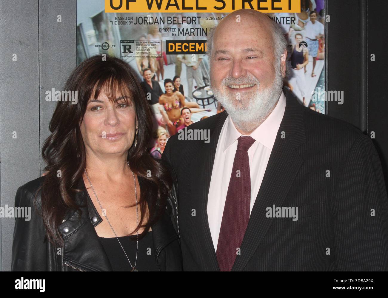 ***FILE PHOTO** Rob Reiner and Wife Found Stabbed To Death At Home. Rob Reiner and wife Michele Singer Reiner attend the premiere of Paramount Pictures' 'The Wolf of Wall Street' at the Ziegfeld Theatre in New York City on December 17, 2013. Photo Credit: Henry McGee/MediaPunch Credit: MediaPunch Inc/Alamy Live News Stock Photo
