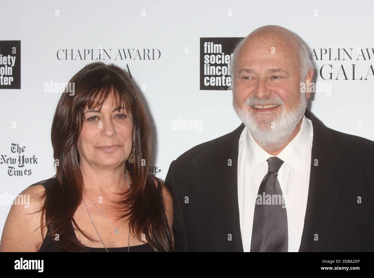 ***FILE PHOTO** Rob Reiner and Wife Found Stabbed To Death At Home. Rob Reiner and wife Michele Singer Reiner attend the Film Society of Lincoln Center's 41st Annual Chaplin Award Gala honoring Rob Reiner at Lincoln Center's Avery Fisher Hall in New York City on April 28, 2014. Photo Credit: Henry McGee/MediaPunch Credit: MediaPunch Inc/Alamy Live News Stock Photo