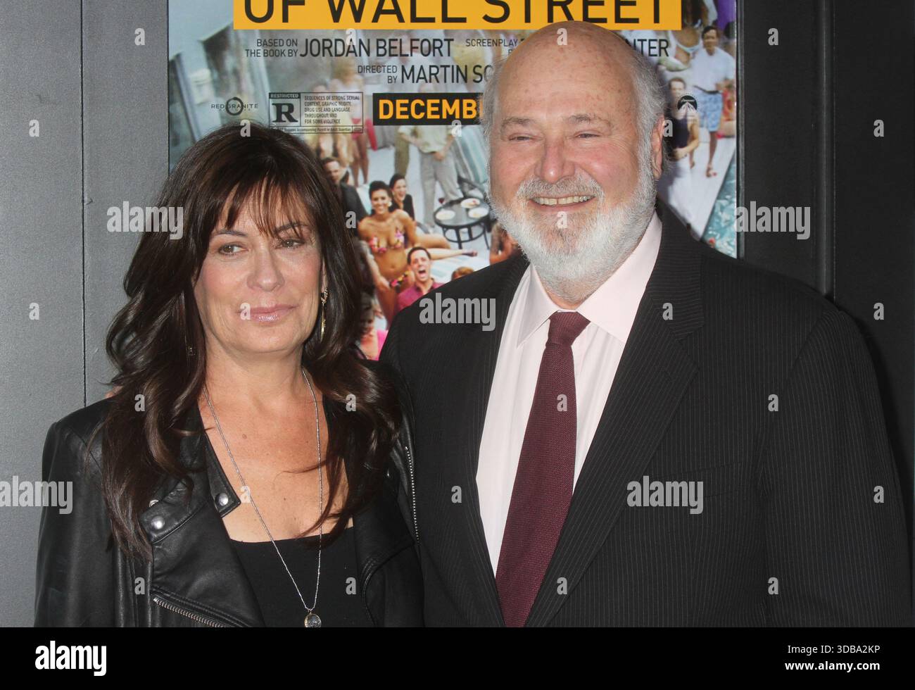 ***FILE PHOTO** Rob Reiner and Wife Found Stabbed To Death At Home. Rob Reiner and wife Michele Singer Reiner attend the premiere of Paramount Pictures' 'The Wolf of Wall Street' at the Ziegfeld Theatre in New York City on December 17, 2013. Photo Credit: Henry McGee/MediaPunch Credit: MediaPunch Inc/Alamy Live News Stock Photo