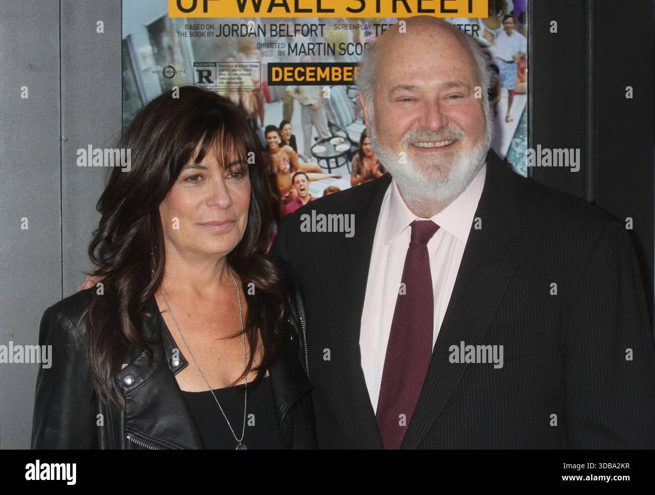 ***FILE PHOTO** Rob Reiner and Wife Found Stabbed To Death At Home. Rob Reiner and wife Michele Singer Reiner attend the premiere of Paramount Pictures' 'The Wolf of Wall Street' at the Ziegfeld Theatre in New York City on December 17, 2013. Photo Credit: Henry McGee/MediaPunch Credit: MediaPunch Inc/Alamy Live News Stock Photo