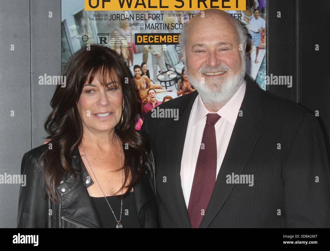 ***FILE PHOTO** Rob Reiner and Wife Found Stabbed To Death At Home. Rob Reiner and wife Michele Singer Reiner attend the premiere of Paramount Pictures' 'The Wolf of Wall Street' at the Ziegfeld Theatre in New York City on December 17, 2013. Photo Credit: Henry McGee/MediaPunch Credit: MediaPunch Inc/Alamy Live News Stock Photo