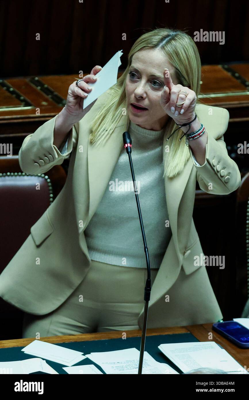 Prime Minister Of Italy Giorgia Meloni Makes Speech During The Meeting prime-minister-of-italy-giorgia-meloni-makes-speech-during-the-meeting