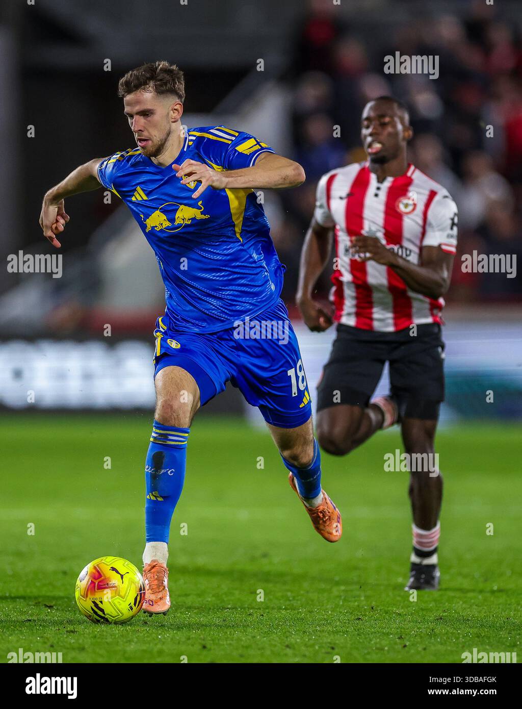 Leeds United's Anton Stach in action during the Premier League match at ...