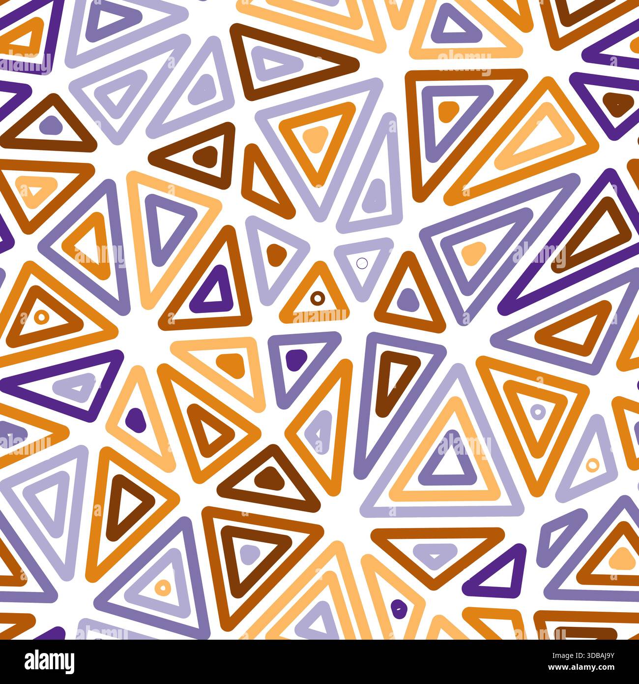 Vector science background. Large shape size. Multiple repeated inner triangles. Multicolored style. Repeatable pattern. Vibrant vector tiles. Stock Vector