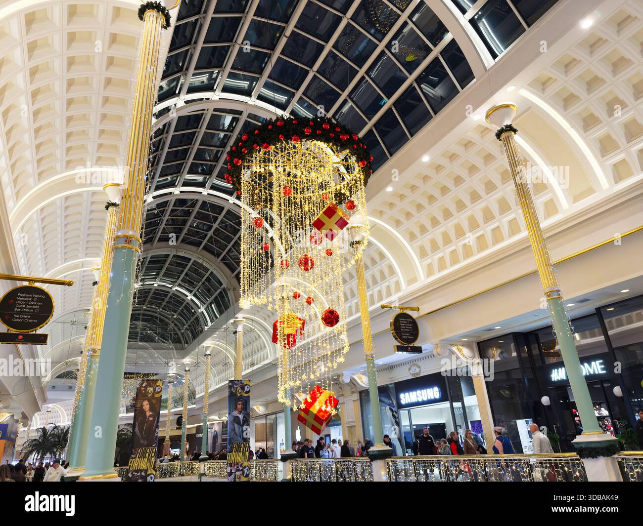 Stretford, UK - November 15, 2025: Elegant Trafford Centre mall atrium ...