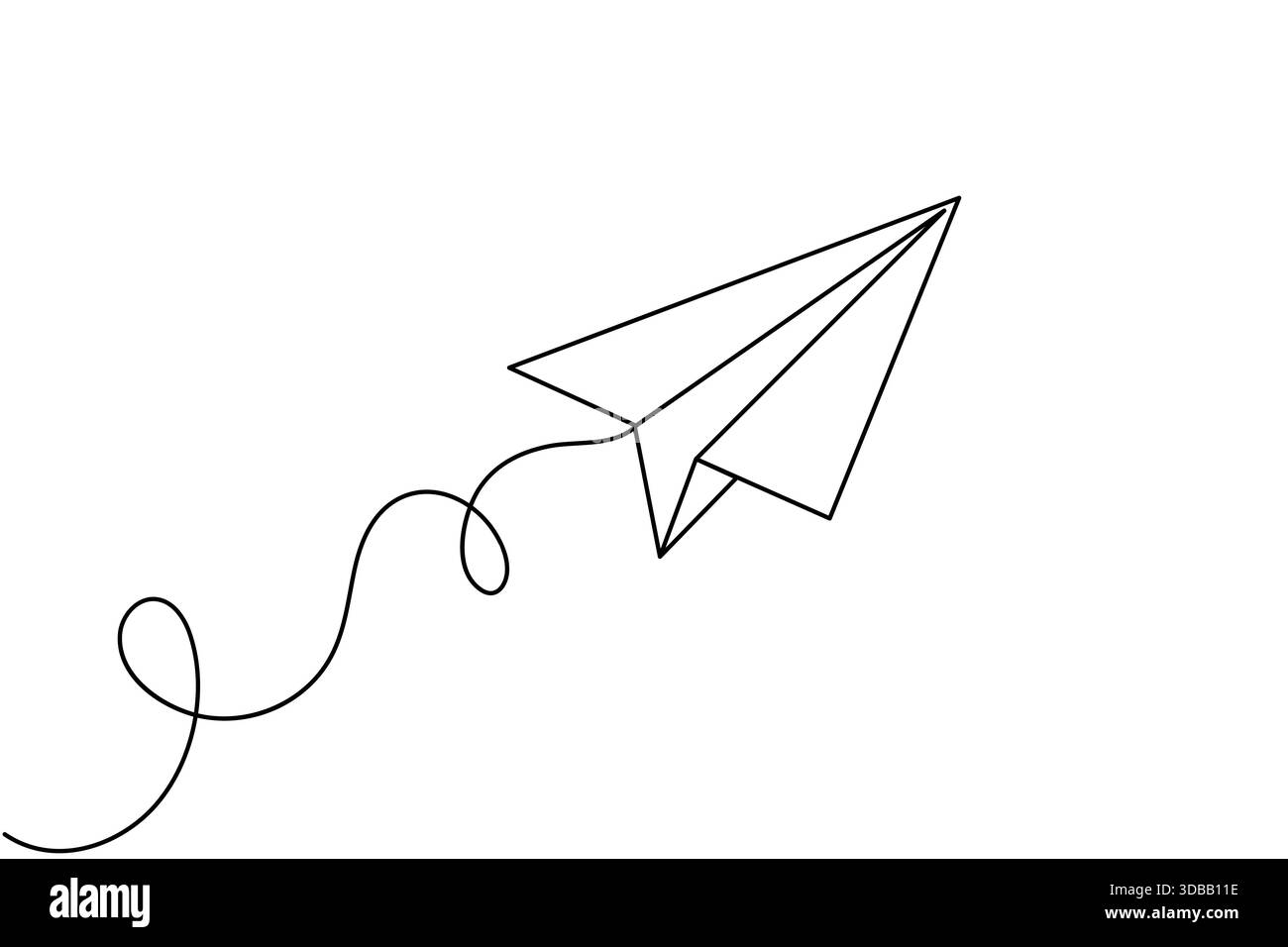 Paper Plane Simple Line Paper plane continuous one line drawing minimalist outline vector ...