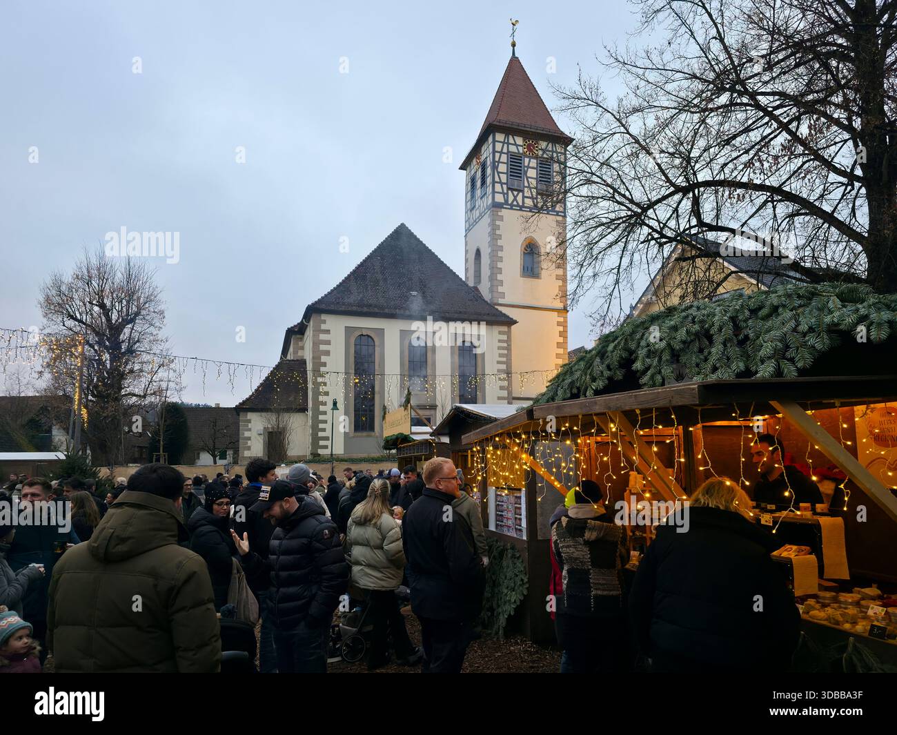 Adventswald Rudersberg Rudersberg, Germany, December 14, 2025, Magical christmas market ...