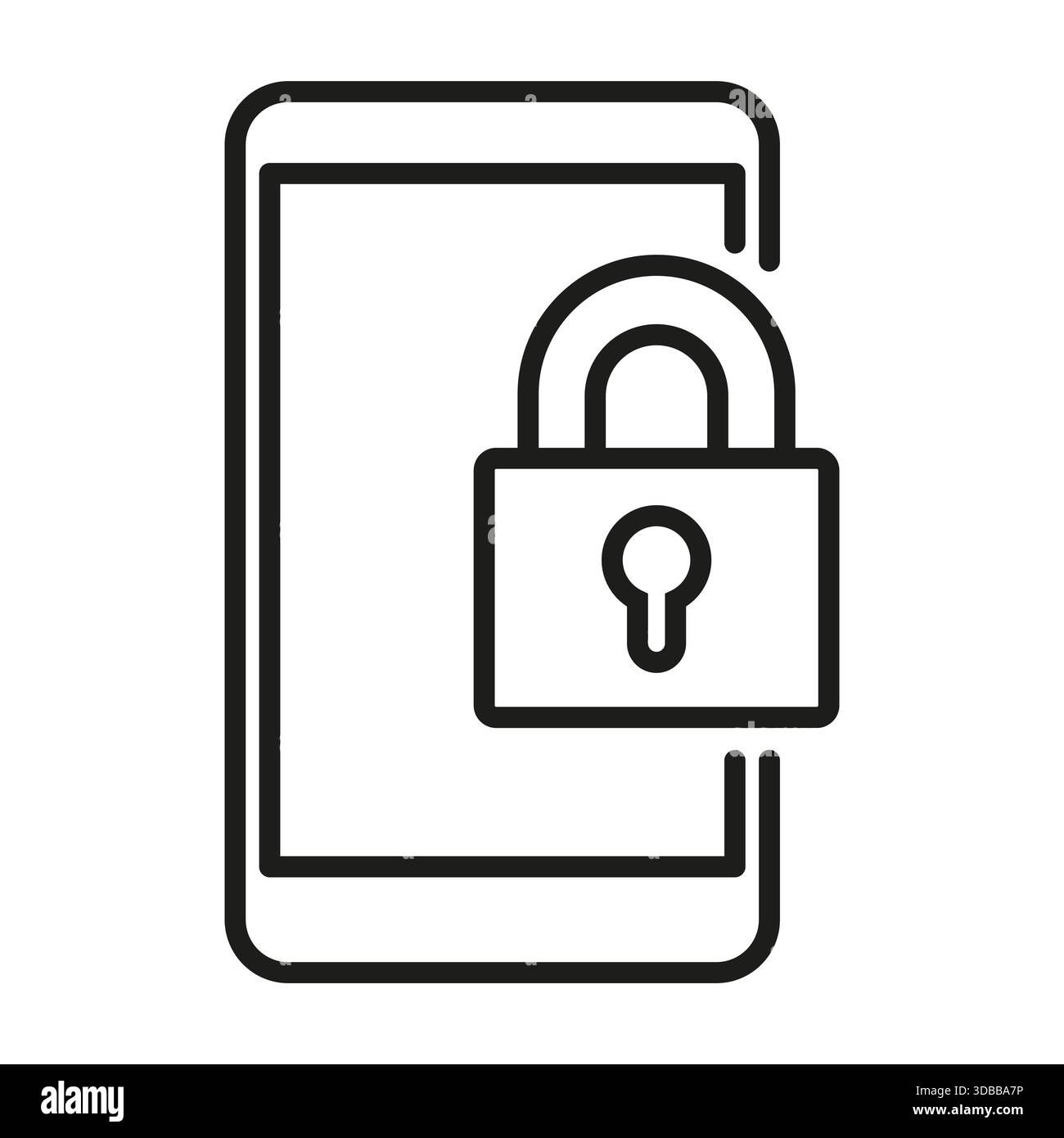 Mobile security icon. Locked phone symbol. Smartphone safety Vector ...
