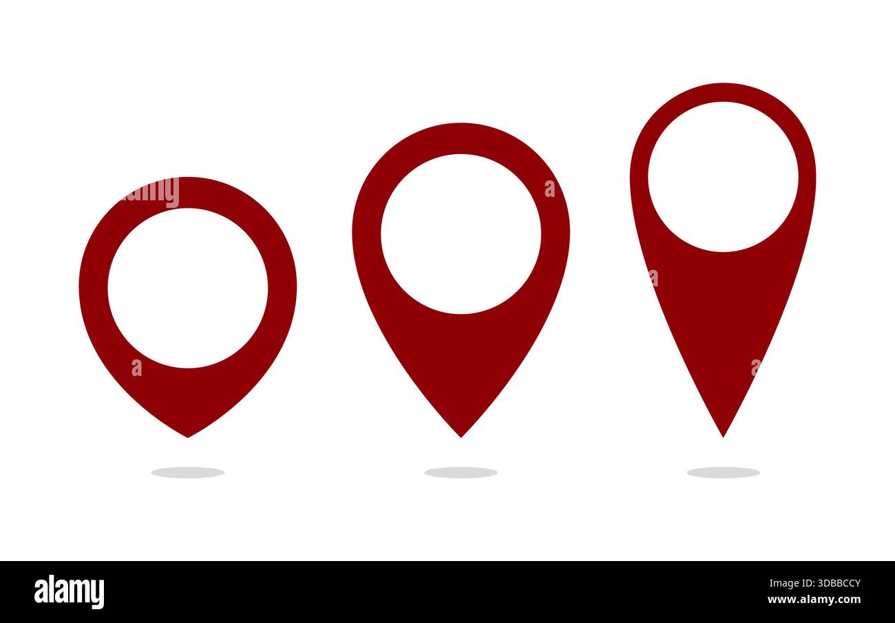 Map location pins. Geolocation marker symbols. Navigation Vector icons ...