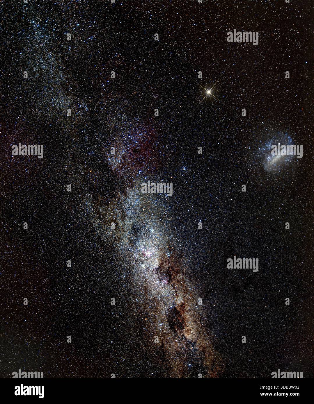 Central Milky Way with the Large Magellanic Cloud photographed from ...