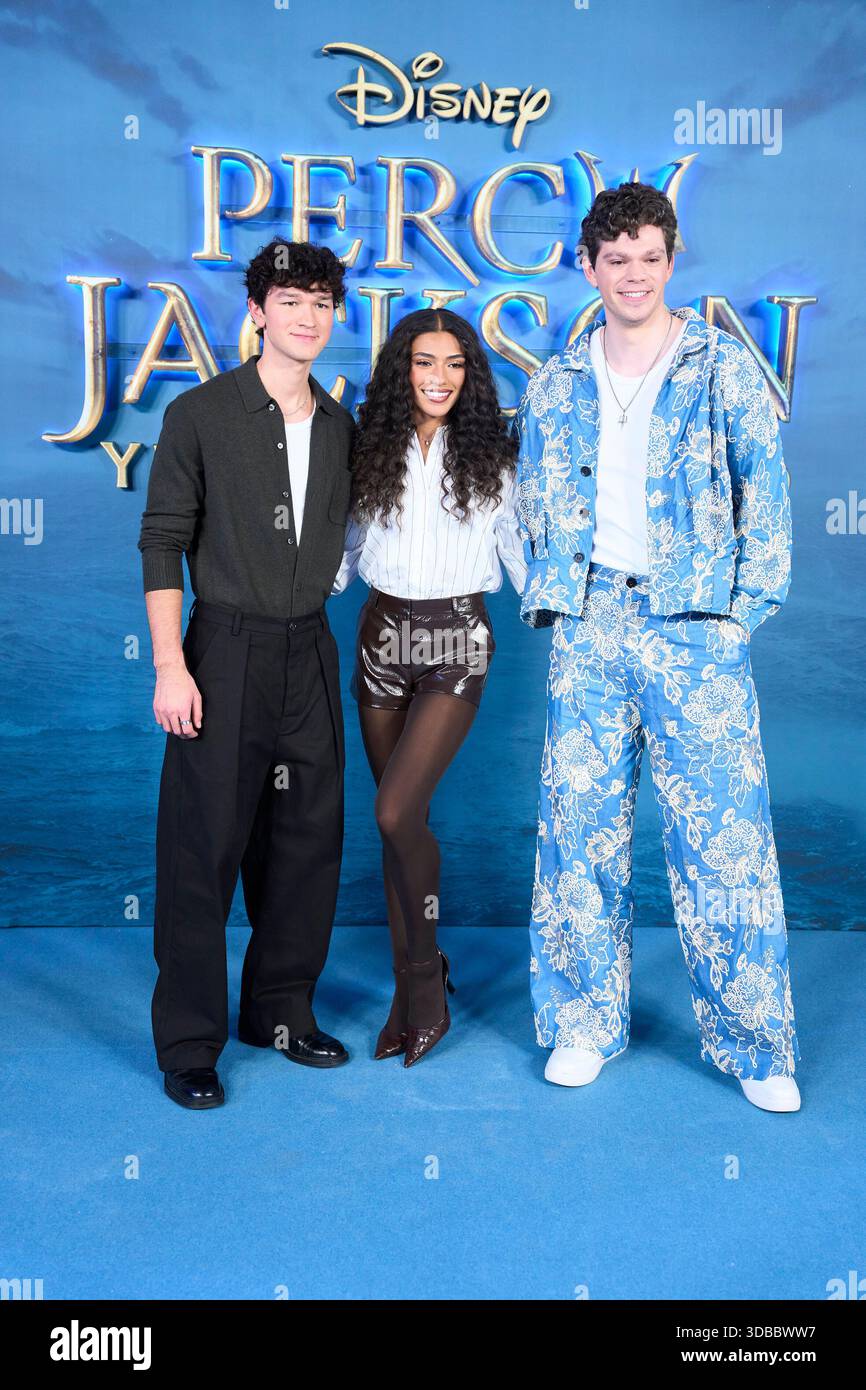 Charlie Bushnell, Dior Goodjohn, Daniel Diemer attends 'Percy Jackson