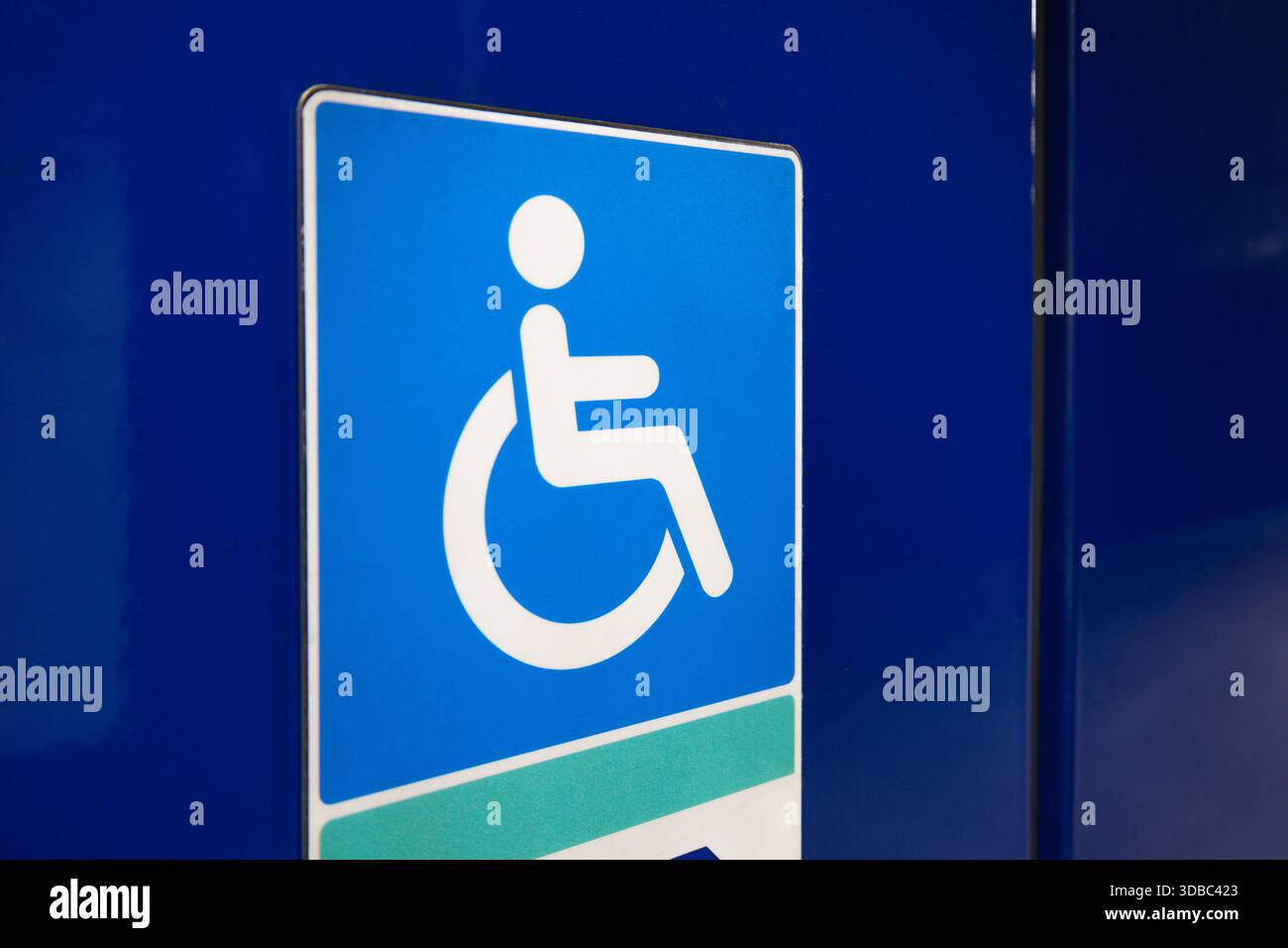 Blue Wheelchair Accessibility Sign for Disabled People Stock Photo - Alamy