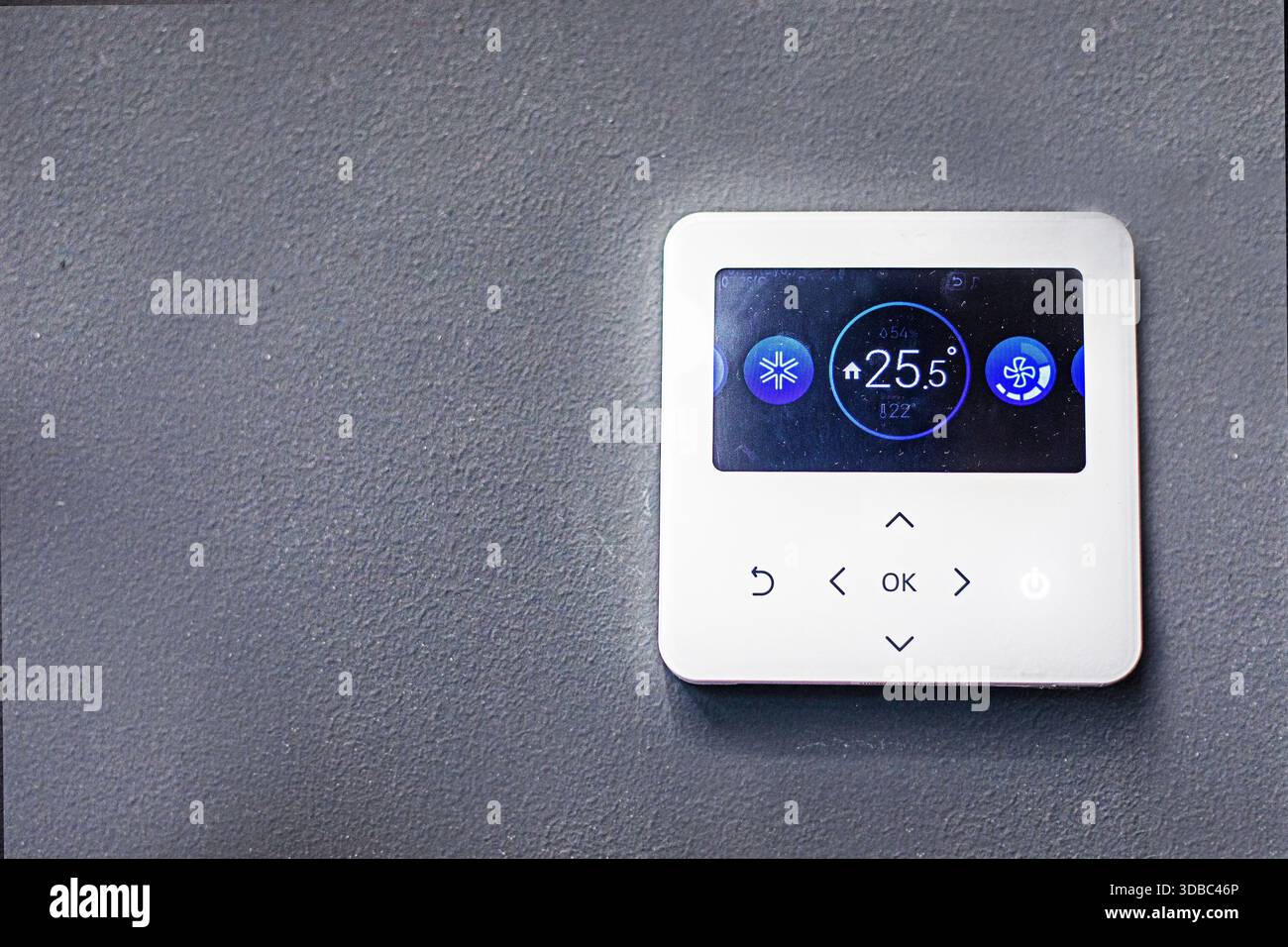 Heat pump control panel, air-to-water system, interior Stock Photo - Alamy