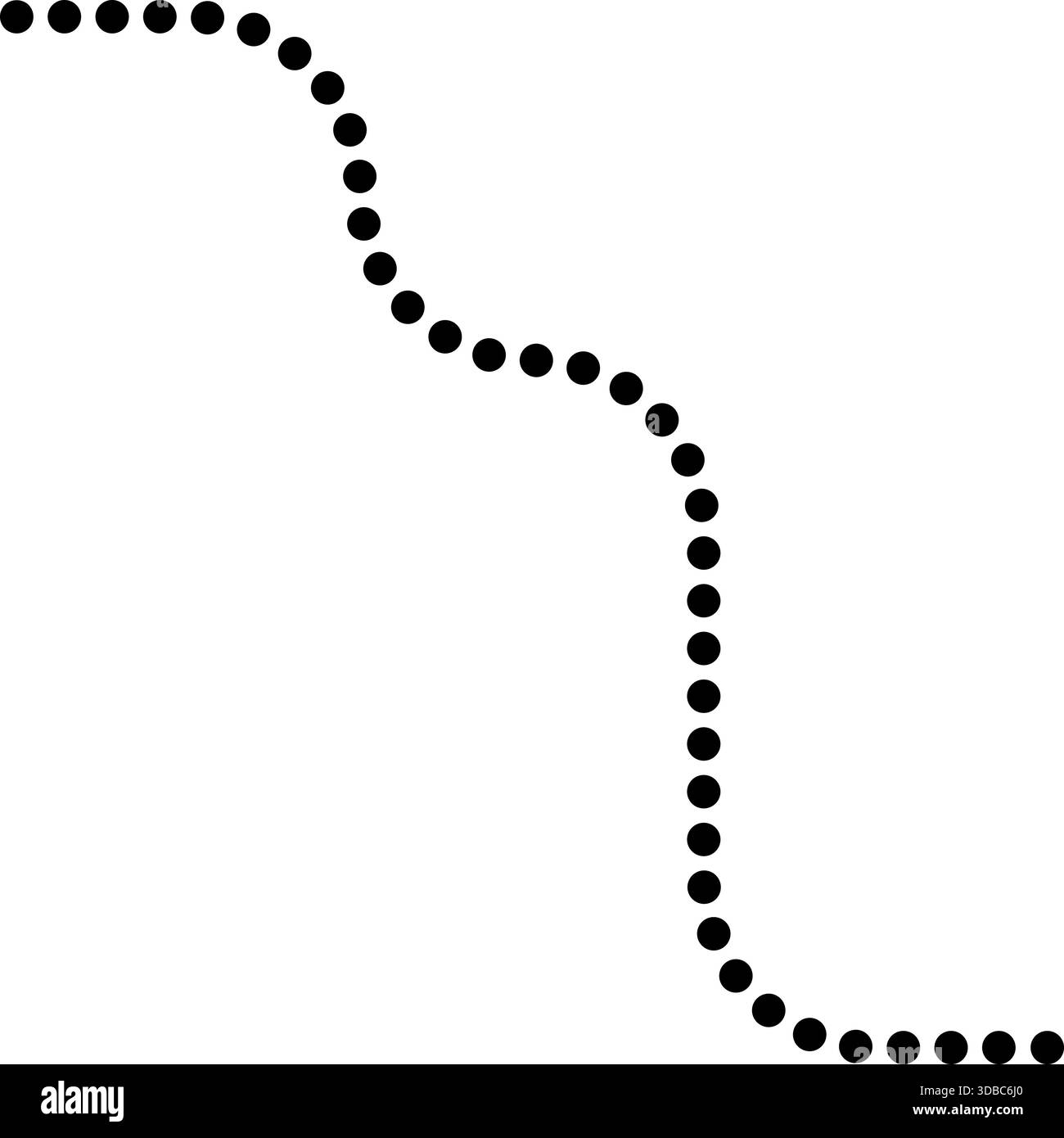 Dotted line forms diagonal zigzag motion through squared wave structures. Stock Vector