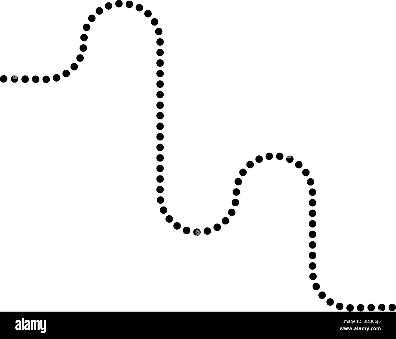 Dotted line forms maze patterns using squared wave paths and curved transitions. Stock Vector
