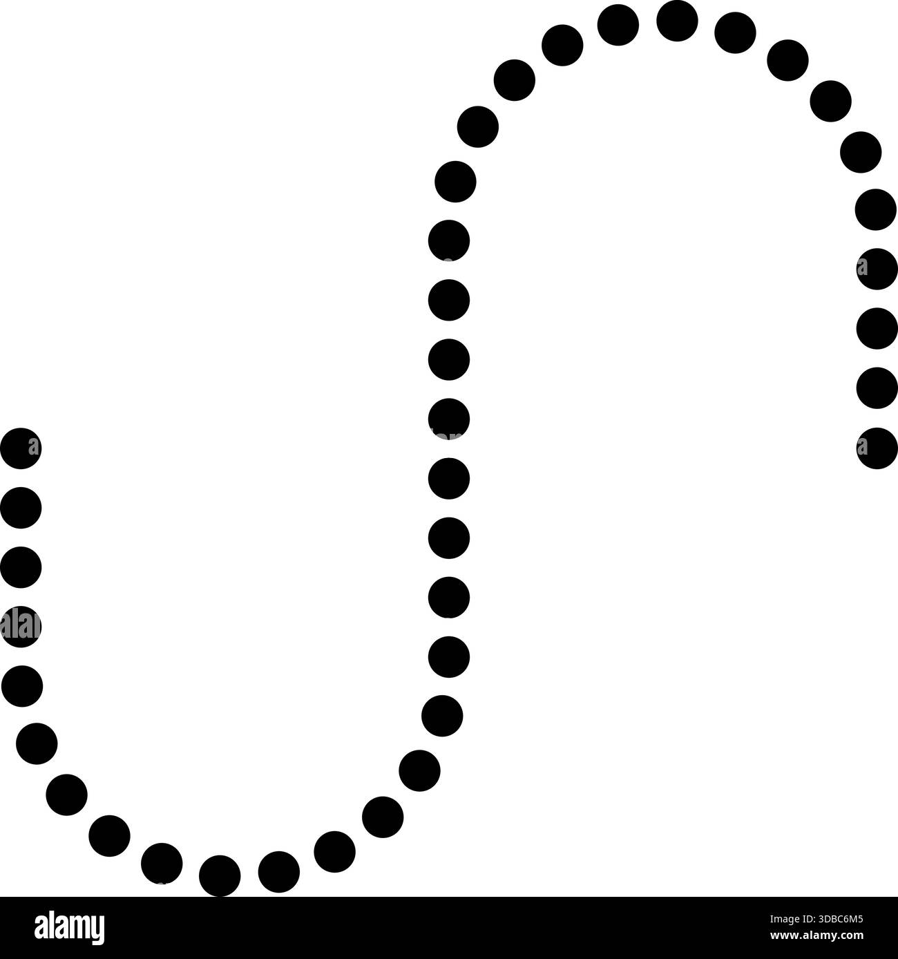 Dotted line forms maze paths with irregular squared wave turns. Stock Vector
