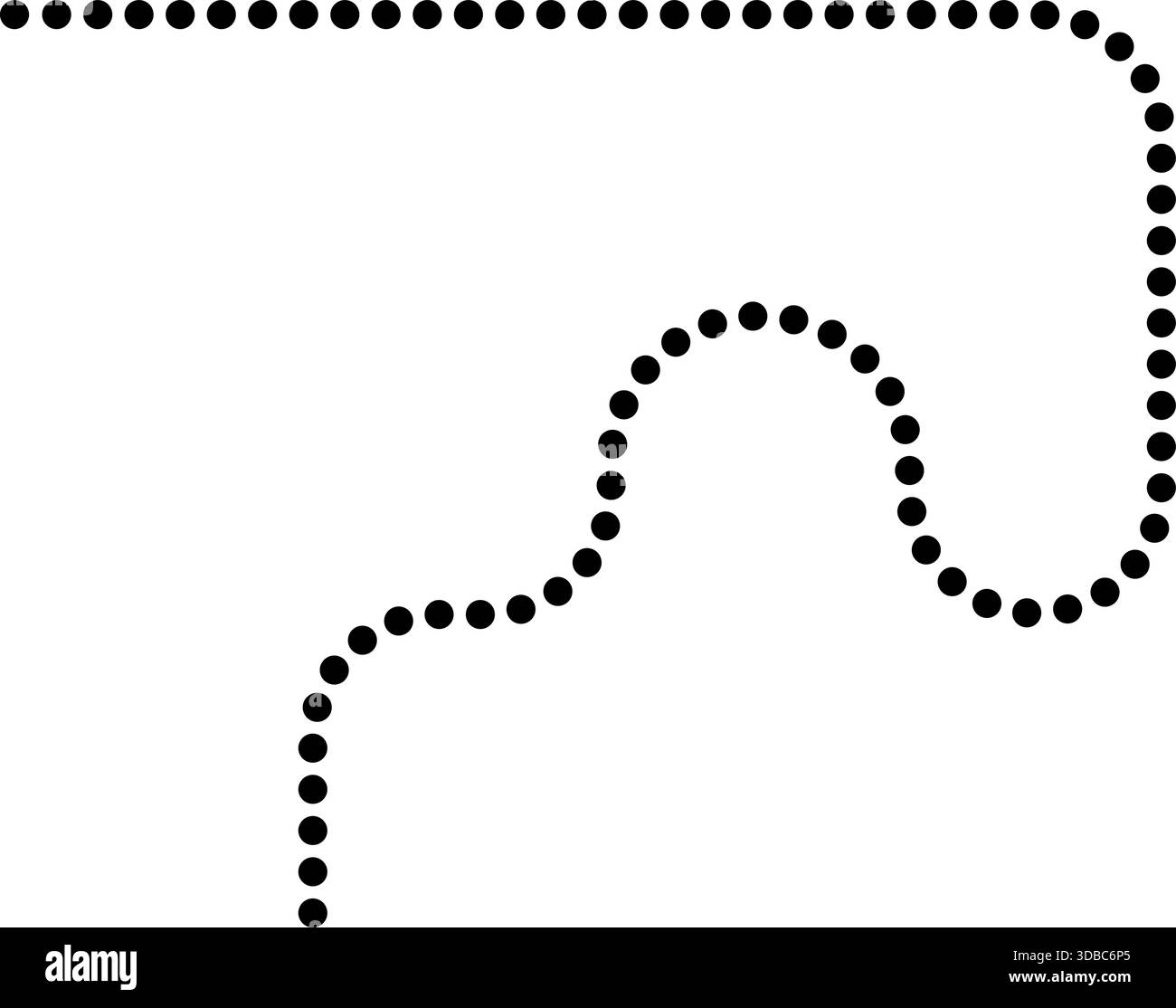Dotted line forms squared wave motion along a continuous path. Stock Vector