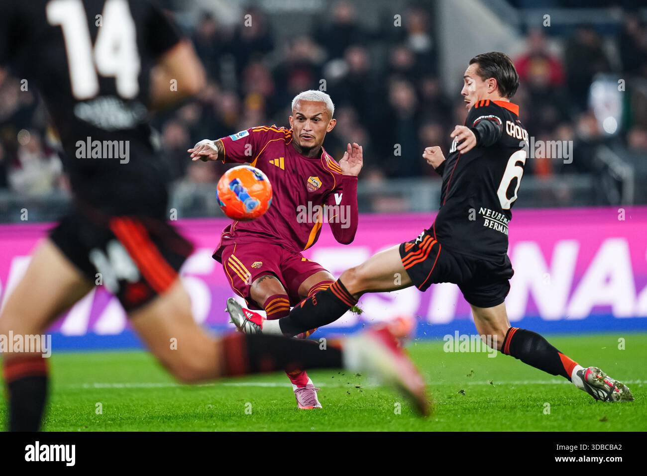Wesley of AS Roma in action during the Serie A Enilive match between AS ...