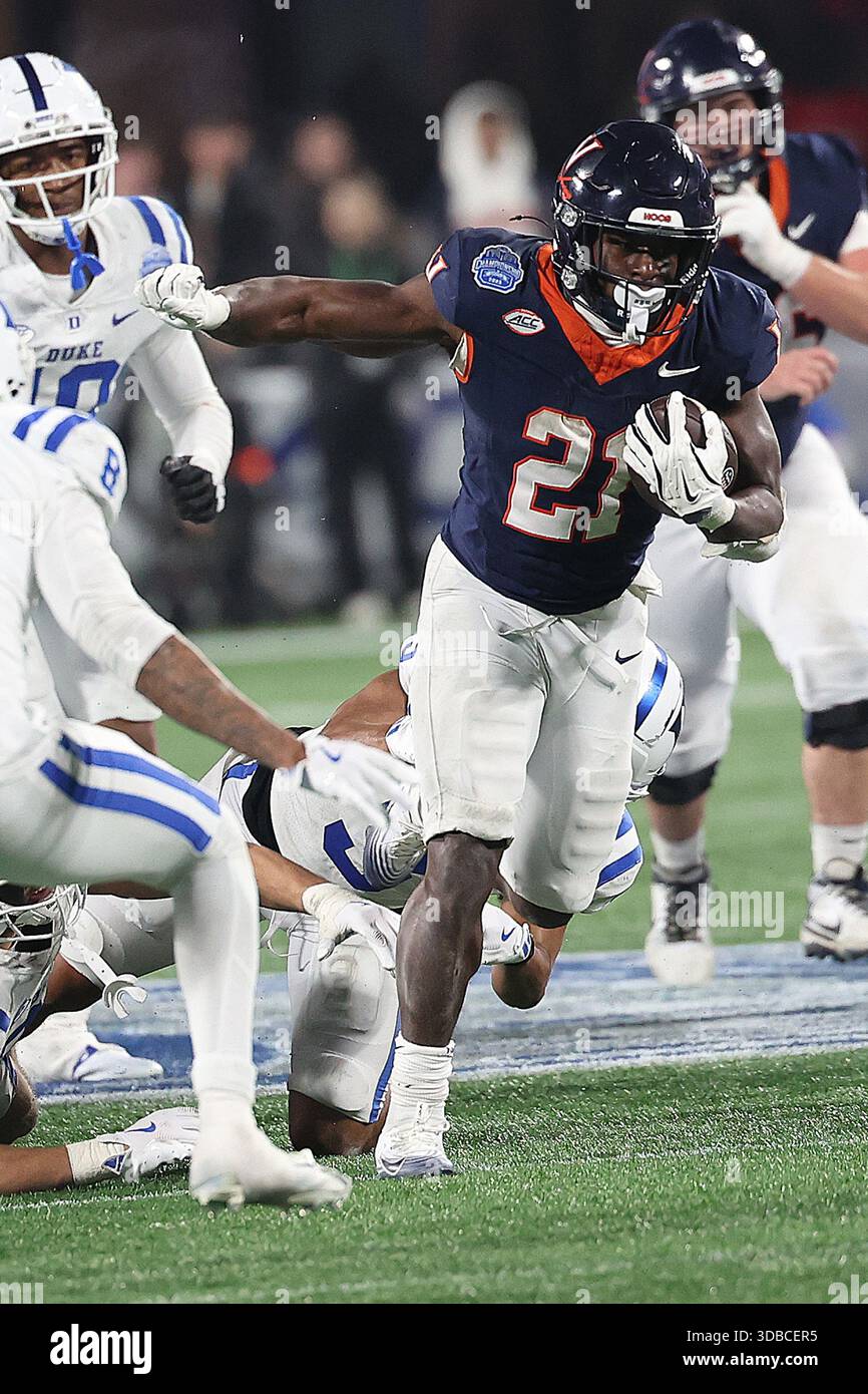 CHARLOTTE, NC - DECEMBER 06: Virginia Cavaliers running back Harrison ...