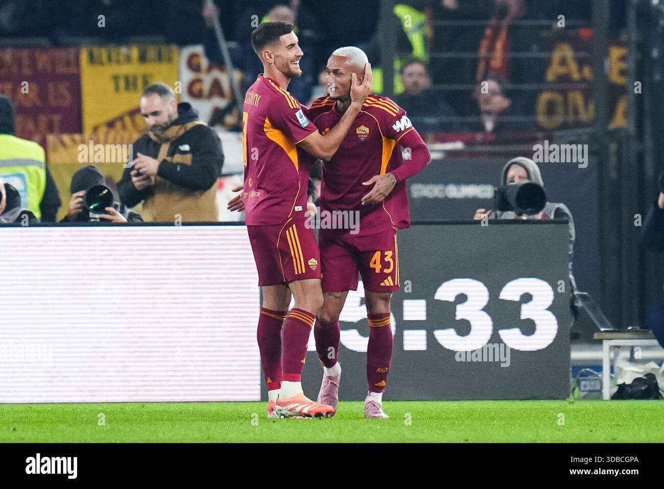 Wesley of AS Roma celebrates after scoring first goal during the Serie ...